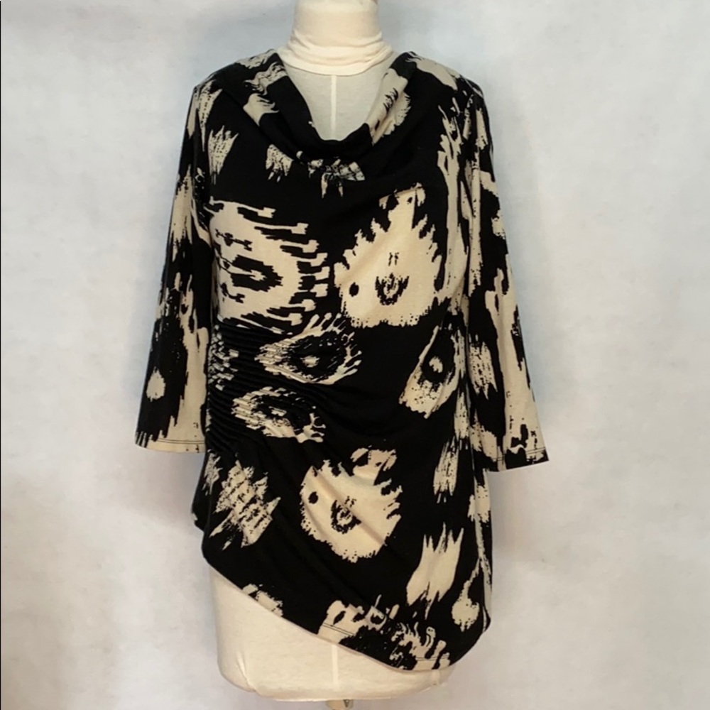 Dusak Designs 3/4 sleeve knit cowl neck sz XL